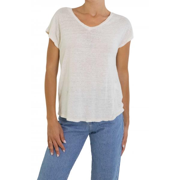 Maglia in lino con scollo a V